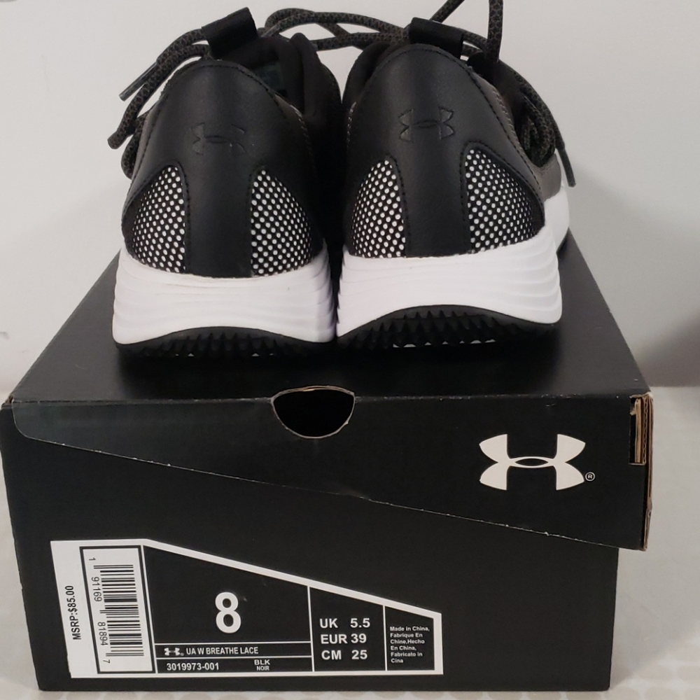 NEW UA Under Armour Breathe Lace Black Sneakers - Picture 3 of 8